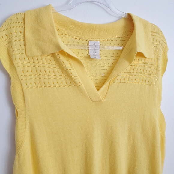 🆕️Joie Yellow Knit Vest Top Size XL - Picture 2 of 4